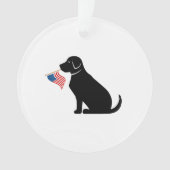 Zwart Lab Amerikaanse vlag Pet Memorial Liefde Ornament (voorkant)