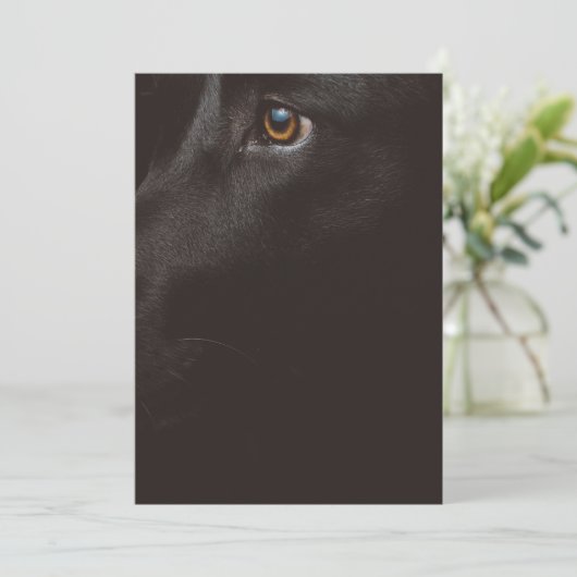 zwart lab bedankkaart (Staand voorkant)