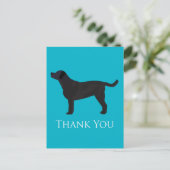 Zwart lab - bedankt kaartontwerp briefkaart (Staand voorkant)