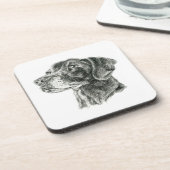 Zwart lab bier onderzetter (Linkerzijde)