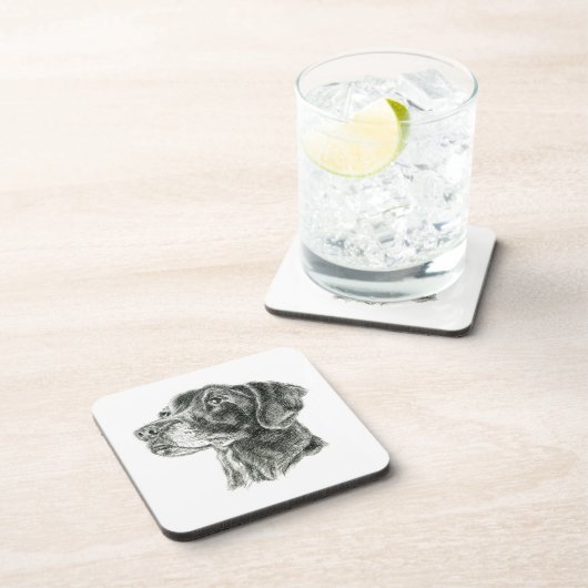 Zwart lab bier onderzetter (Rechterzijde)