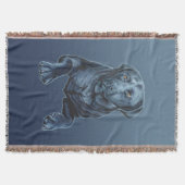 Zwart lab Blanket Blue Dog Art Throw Blanket Deken (Voorkant)