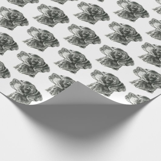 Zwart lab cadeaupapier (Hoek)