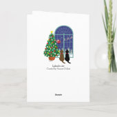 Zwart Lab, Chocolade Lab Magische Nacht Kerstmis Feestdagen Kaart (Achterkant)