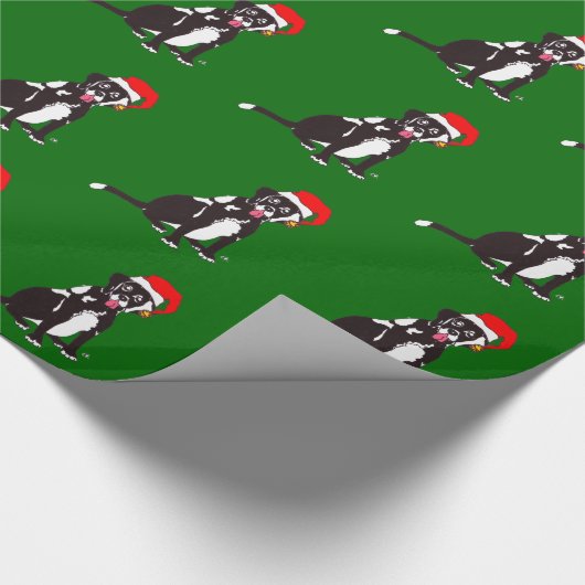 Zwart lab Connie kerstpapier Cadeaupapier (Hoek)