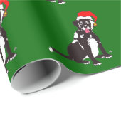 Zwart lab Connie kerstpapier Cadeaupapier (Rol Hoek)