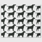 Zwart lab Dog-papier Cadeaupapier (Vlak)