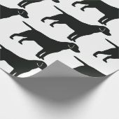 Zwart lab Dog-papier Cadeaupapier (Hoek)