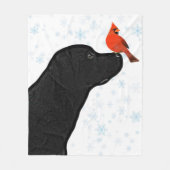 Zwart lab en kardinaal kerstfeest fleece deken (Voorkant)