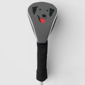 Zwart Lab Face Golfheadcover (Voorkant)