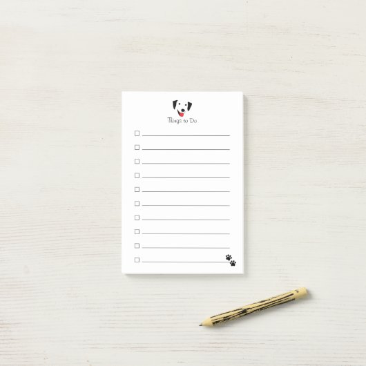 Zwart Lab Face Post-it® Notes (Op bureau)