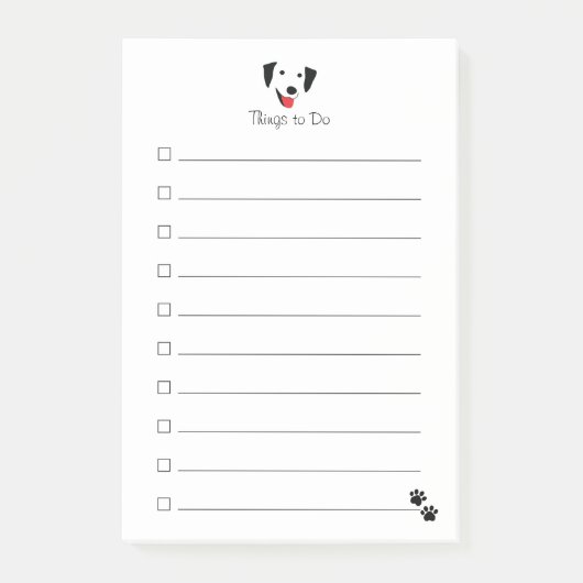 Zwart Lab Face Post-it® Notes (Voorkant)