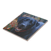 Zwart lab Fine Art-schilderen van jachthond Tegeltje (Zijkant)