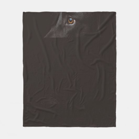 zwart lab fleece deken (Voorkant)