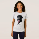 Zwart lab glimlachend Tongue T-shirt (Voorkant volledig)