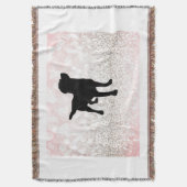 ZWART LAB GOOI DEKEN MET LICHTROZE EN WIT! (Voorkant Verticaal)