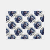 Zwart Lab Head Fleece Deken (Voorkant (Horizontaal))