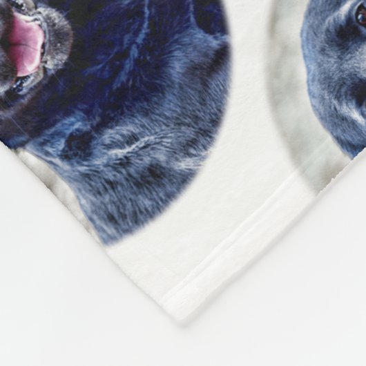 Zwart Lab Head Fleece Deken (Hoek)