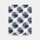 Zwart Lab Head Fleece Deken (Voorkant)