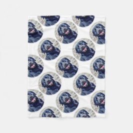 Zwart Lab Head Fleece Deken
