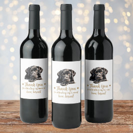 Zwart Lab hond ik ook trouw wijnlabel Wijn Etiket