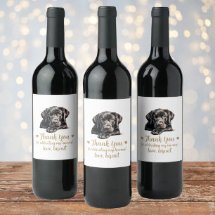 Zwart Lab hond ik ook trouw wijnlabel Wijn Etiket