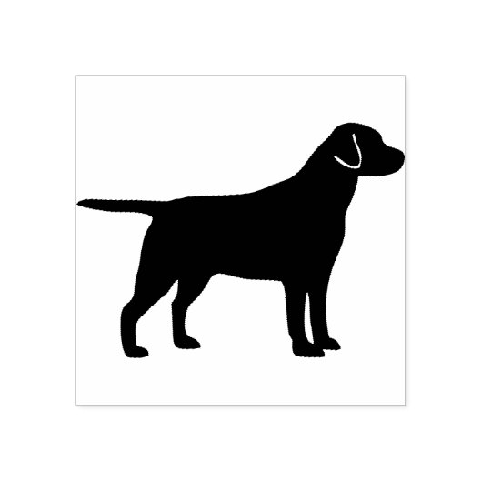 Zwart Lab Hond Rubber Stempel (Afrduk)