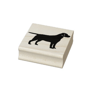 Zwart Lab Hond Rubber Stempel