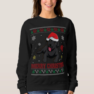 ZWART LAB Hond Santa Lelijke Sweater Kostuum Merry