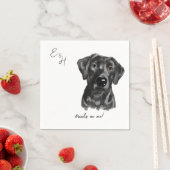 Zwart lab Hond waterverf Bruiloft Cocktail Servett Servet (Insitu)