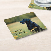 Zwart lab kartonnen onderzetters (Schuin)