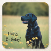 Zwart lab kartonnen onderzetters (Voorkant)