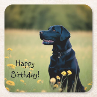 Zwart lab kartonnen onderzetters