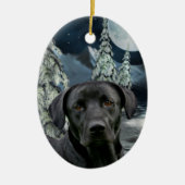 Zwart lab keramisch ornament (Voorkant)