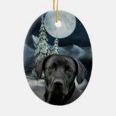 Zwart lab keramisch ornament (Achterkant)