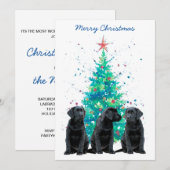 Zwart Lab Kerst Vrolijk Labrador Schattige Hondenp Kaart (Voorkant / Achterkant)