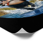 Zwart Lab Labrador Jagen Eenden Watervogels Geel Poster (Hoek)