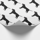 Zwart lab - labrador Retriever Breed Silhouette Cadeaupapier (Hoek)