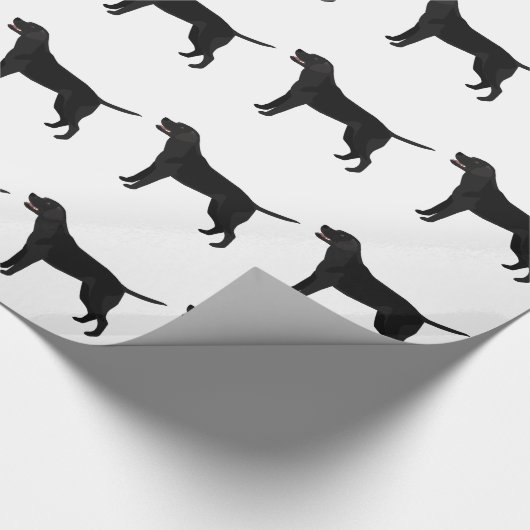 Zwart lab - labrador Retriever Breed Silhouette Cadeaupapier (Hoek)