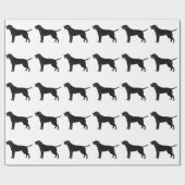 Zwart lab - labrador Retriever Breed Silhouette Cadeaupapier (Vlak)