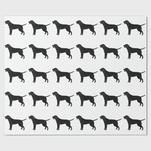 Zwart lab - labrador Retriever Breed Silhouette Cadeaupapier (Vlak)