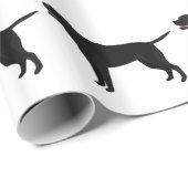 Zwart lab - labrador Retriever Breed Silhouette Cadeaupapier (Rol Hoek)