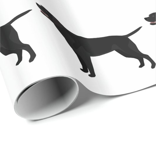 Zwart lab - labrador Retriever Breed Silhouette Cadeaupapier (Rol Hoek)