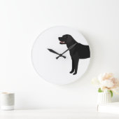 Zwart lab - Labrador Retriever Breed Silhouette Grote Klok (Huis)
