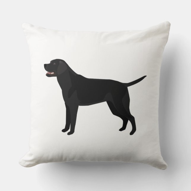 Zwart lab - labrador Retriever Breed Silhouette Kussen (Voorkant)