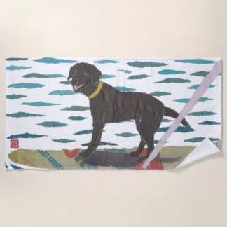 Zwart lab, labrador Retriever, modern, strand dog Strandlaken
