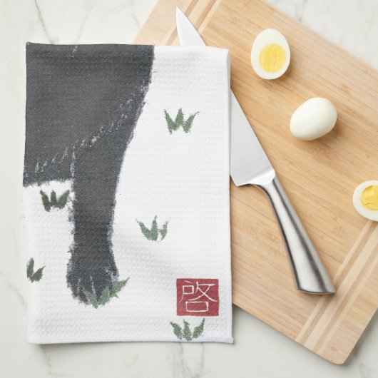 Zwart lab, labrador Retriever Theedoek (Quarter Fold)