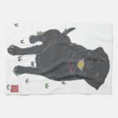 Zwart lab, labrador Retriever Theedoek (Horizontaal)