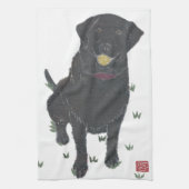 Zwart lab, labrador Retriever Theedoek (Verticaal)