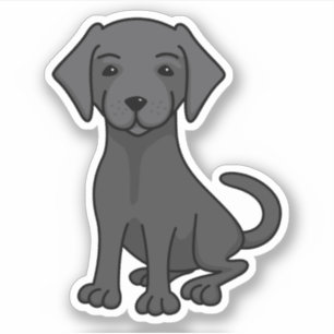 Zwart lab labrador sticker